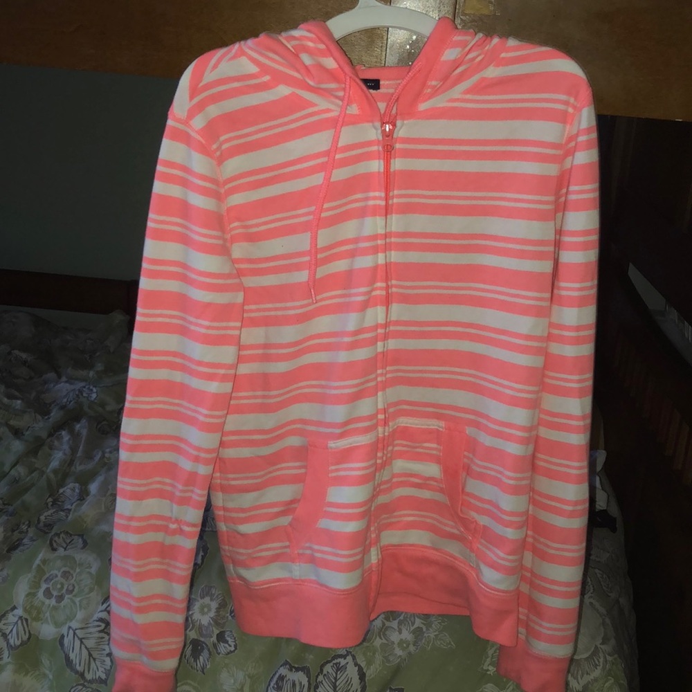 A hot pink hoodie